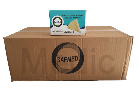 SAFMED Abeslang & Tahta Dil Basacağı & Spatula 50 PK-1 Koli
