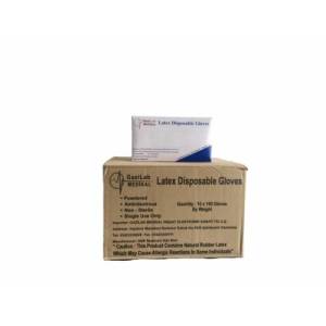 GaziLab Pudralı Lateks Muayene Eldiveni-100'lü x 10 Paket-1 Koli (Medium)