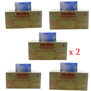 VALERIA Lateks Pudralı Muayene Eldiveni (M-L) 100'lü x 2000 Paket - 10 Koli