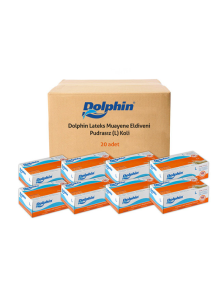 Dolphin Pudrasız Lateks Muayene Eldiveni (Large) - 20 Paket / Koli