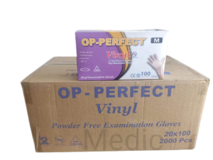 OP-PERFECT Pudrasız Vinil Muayene Eldiveni (Small) 100'lü x 20 Paket - Koli