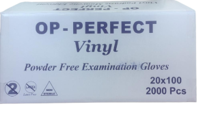 OP-PERFECT Pudrasız Vinil Muayene Eldiveni (Small) 100'lü x 20 Paket - Koli