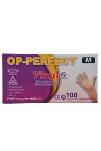 OP-PERFECT Pudrasız Vinil Muayene Eldiveni (Small) 100'lü x 20 Paket - Koli