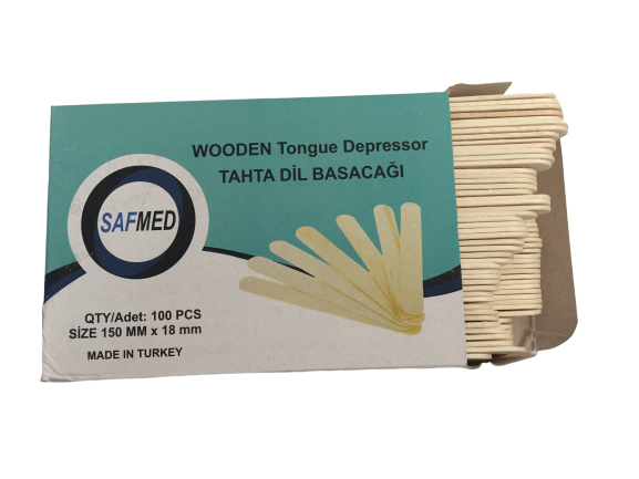 SAFMED (Kavak) Abeslang & Tahta Dil Basacağı & Spatula - 100'lü Kutu