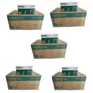 tenty flex Lateks Pudrasız Muayene Eldiveni (S-M-L) 100'lü x 100 Paket - 5 Koli