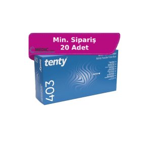 tenty 403 Mavi Nitril Pudrasız Muayene Eldiveni (Small) 100'lü Paket