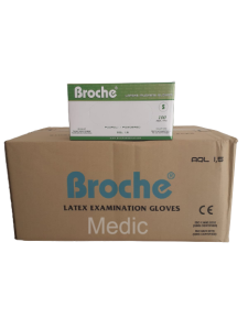 Broche Pudralı Lateks Muayene Eldiveni (Small) 20 Paket / Koli