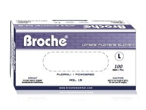 Broche Pudralı Lateks Muayene Eldiveni (Large) 20 Paket / Koli