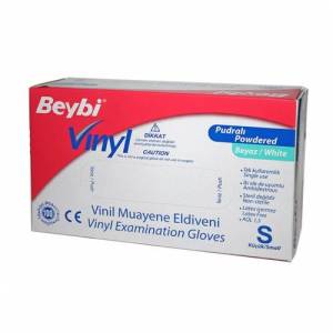 Beybi Pudralı Vinil (Vinyl) Muayene Eldiveni (Small) 1 Pk