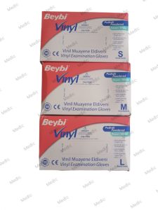 Beybi Pudralı Vinil (Vinyl) Muayene Eldiveni (Small) 1 Pk