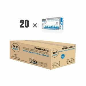 OnePlus Mavi Pudrasız Nitril Eldiven (XS) 100'lü x 20 Paket - Koli