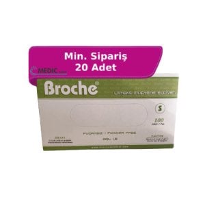 Broche Pudrasız Lateks Muayene Eldiveni (Small) 100'lü Paket