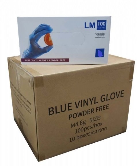 LyncMed Mavi Pudrasız Vinil (Vinyl) Muayene Eldiveni 10 Pk-1 Koli