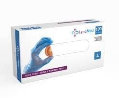 LyncMed Mavi Pudrasız Vinil (Vinyl) Muayene Eldiveni 100'lü Paket (X-Large)