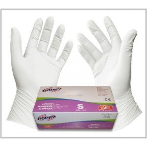 POPPY Pudralı Lateks Muayene Eldiveni 20 Paket-1 Koli (Large)