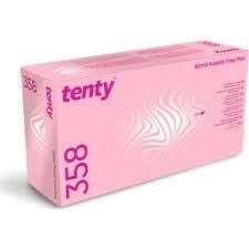 tenty 358 Pembe Nitril Pudrasız Muayene Eldiveni (Large) 100'lü Pk