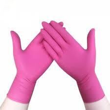 tenty 358 Pembe Nitril Pudrasız Muayene Eldiveni (Large) 100'lü Pk