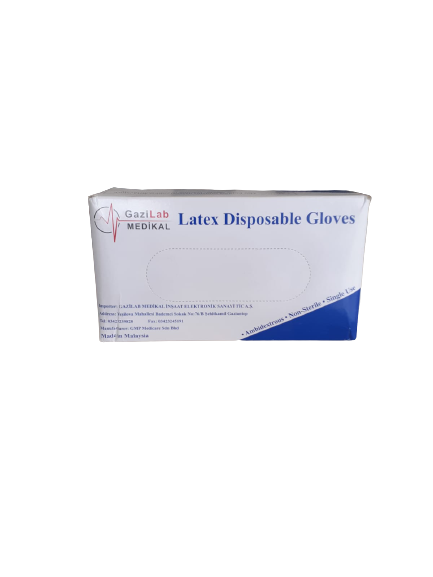GaziLab Pudralı Lateks Muayene Eldiveni-100'lü x  (Medium)