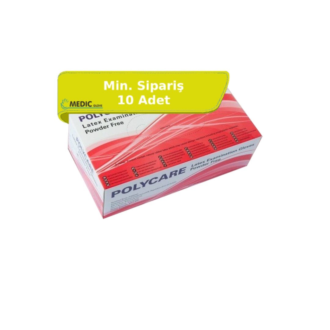 POLYCARE Pudrasız Lateks Muayene Eldiveni (XL) 100'lü Paket