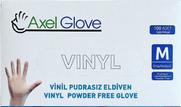 Axel Glove Pudrasız Vinil Eldiven (Medium) 100'lü Paket