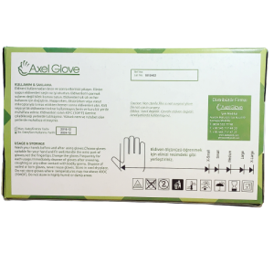 Axel Glove Pudrasız Vinil Eldiven (Large) 100'lü x 5 Paket