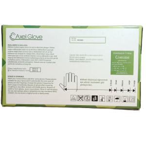 Axel Glove Pudrasız Vinil Eldiven (Large) 100'lü x 10 Paket