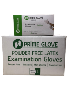 PRIME GLOVE Pudrasız Lateks Muayene Eldiveni (Large) - 100'lü x 10 Paket - 1 Koli