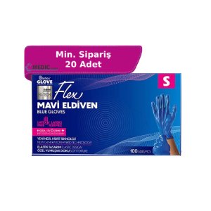 Reflex Flex Mavi Pudrasız TPE Eldiven (S) 100'lü Kutu