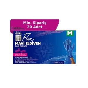Reflex Flex Mavi Pudrasız TPE Eldiven (M) 100'lü Kutu