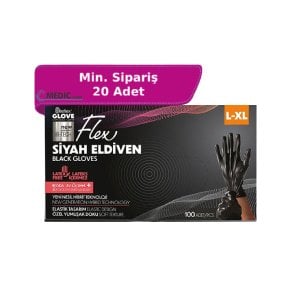 Reflex Flex Siyah Pudrasız TPE Eldiven (L-XL) 100'lü Kutu
