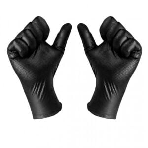 Broche Elmas Dokulu Tırtıklı Siyah Nitril Eldiven (XL) 50'li Paket