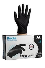 Broche Plus Ekstra Kalın Siyah Nitril Eldiven (Medium) 50'li Paket
