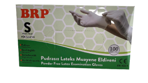 BRP Pudrasız Lateks Muayene Eldiveni (Small) 100'lü Paket