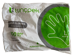 tunçpek Şeffaf Hışır Poşet PET Eldiven 100'lü x 100 Paket - 1 Koli