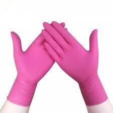 Beybi Pembe Nitril Pudrasız Muayene Eldiveni (Small) 100'lü Pk