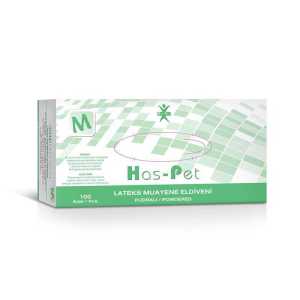 Has-Pet Pudrasız Lateks Muayene Eldiveni (Medium) 100'lü Paket
