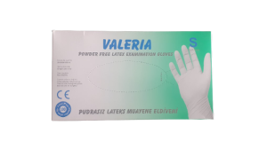 VALERIA Pudrasız Lateks Muayene Eldiveni - 100'lü Paket (Small)
