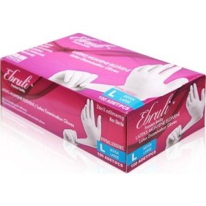 ebruli Lateks Pudralı Muayene Eldiveni (Large) 100'lü x 20 Paket - Koli
