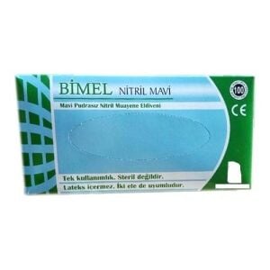 Bimel CoreFood  Mavi  Pudrasız  Nitril Eldiven (Medium) 100'lü x 20 Paket / Koli