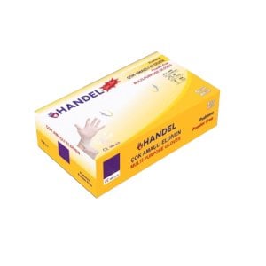 HANDEL Beyaz  Pudrasız TPE Eldiven (Large) 100'lü Paket