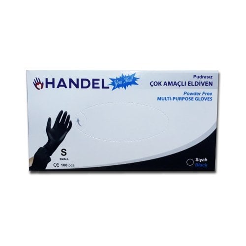 Handel Siyah Pudrasız TPE Eldiven (Small) 100'lü Paket