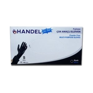 Handel Siyah Pudrasız TPE Eldiven (Small) 100'lü Paket
