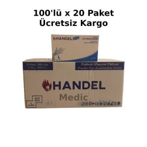 HANDEL Mavi Pudrasız TPE Eldiven (Large) 100'lü x 20 Paket - 1 Koli