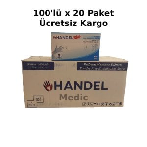 HANDEL Mavi Pudrasız TPE Eldiven (Small) 100'lü x 20 Paket - 1 Koli