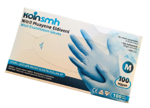 Koinsmh Mavi Pudrasız Nitril Muayene Eldiveni (Large) 10 x 100'lü Pk