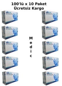 Koinsmh Mavi Pudrasız Nitril Muayene Eldiveni (Large) 10 x 100'lü Pk