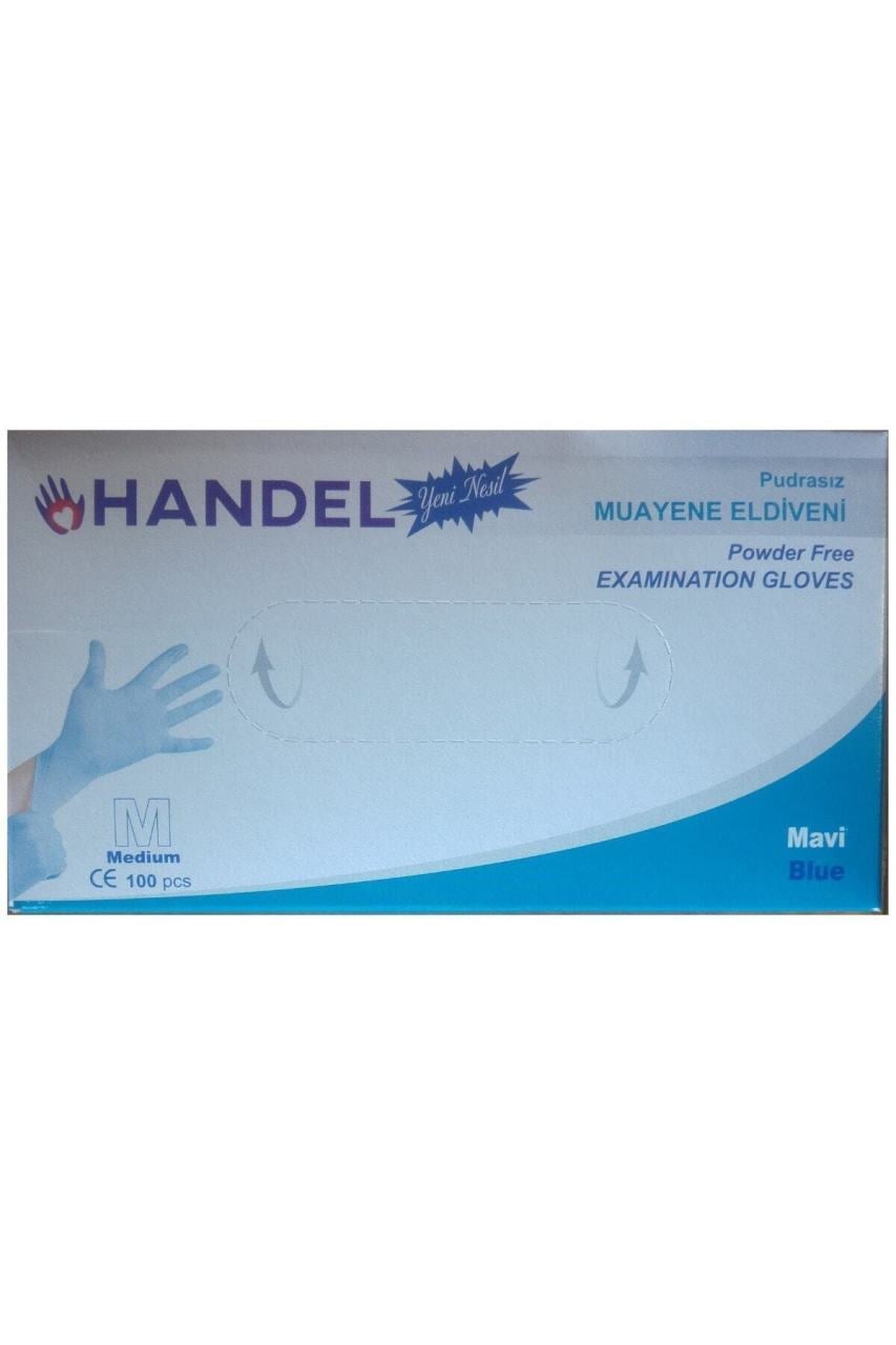 HANDEL Mavi Pudrasız TPE Eldiven (Medium) 100'lü Paket