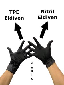 HANDEL Siyah Pudrasız TPE Eldiven (Small) 100'lü x 10 Paket