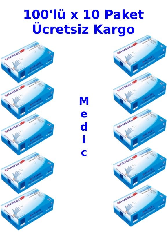 HANDEL Mavi Pudrasız TPE Eldiven (Small) 100'lü x 10 Paket