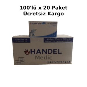 HANDEL Mavi Pudrasız TPE Eldiven (Medium) 100'lü x 20 Paket - 1 Koli